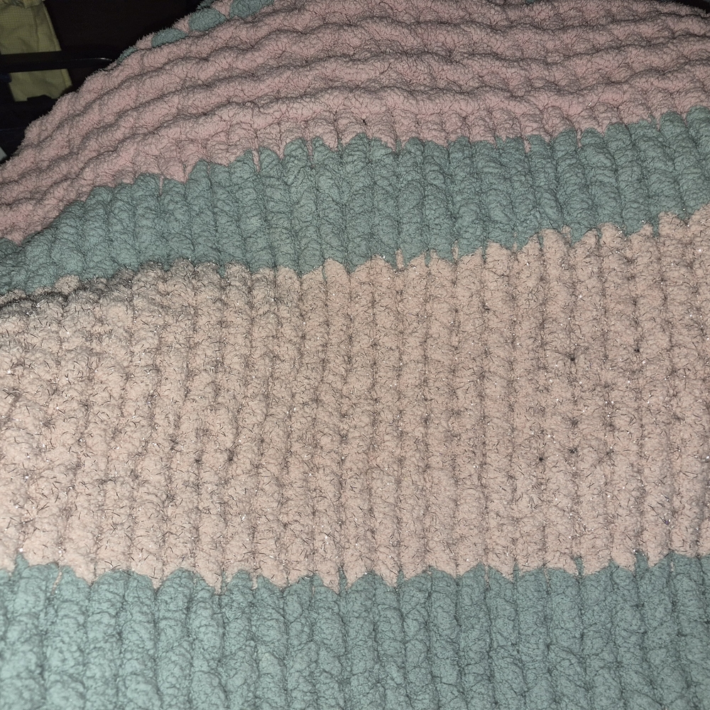 Cozy Textured Blanket in Pink and Gray - Picture 7 of 10